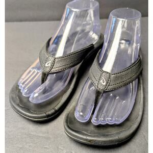 Olukai Ohana Black Thong Sandals WOMENS SIZE 8 Flip Flops Casual Summer Beach